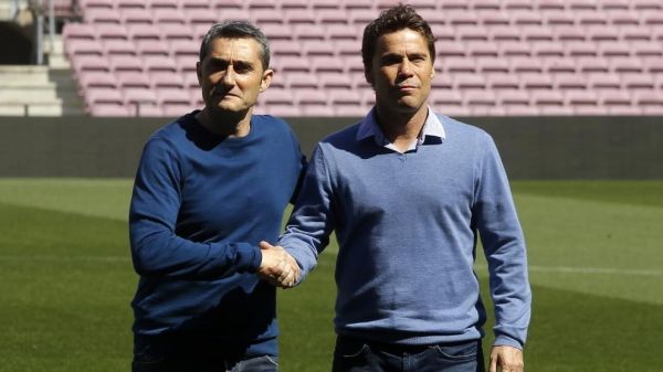 عکس یادگاری مربیهای بارسلونا و اسپانیول