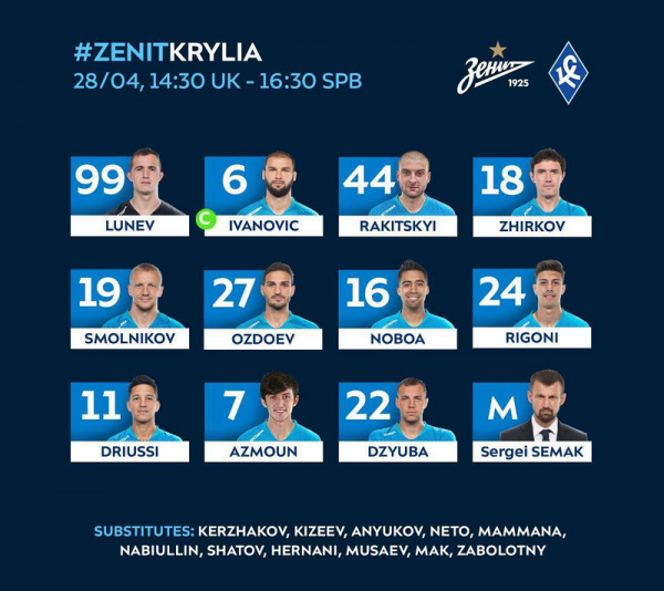  حضور سردار آزمون در ترکیب زنیت برای دیدار مقابل کریلیا