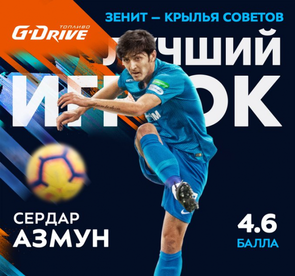  هواداران زنیت سردار آزمون، ستاره ایرانی این تیم را به عنوان بهترین بازیکن این تیم در هفته بیست و ششم لیگ روسیه انتخاب کردند