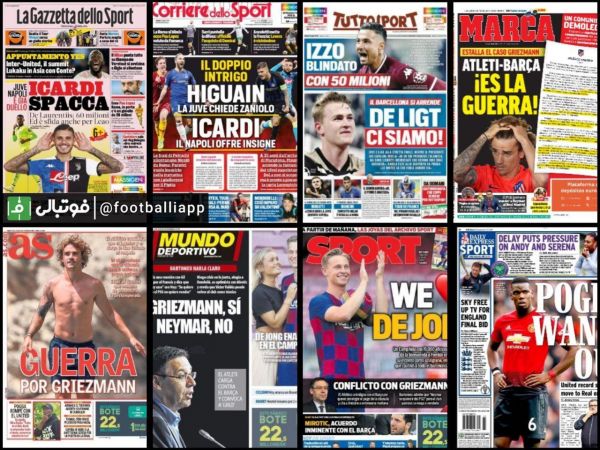  عناوین روزنامه های اروپایی، شنبه 15 تیر 98