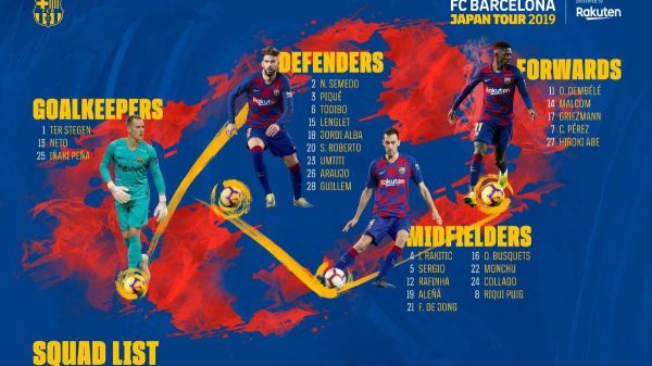  لیست بارسلونا برای سفر به ژاپن اعلام شد؛ حضور گریزمان و هیروکی آبه