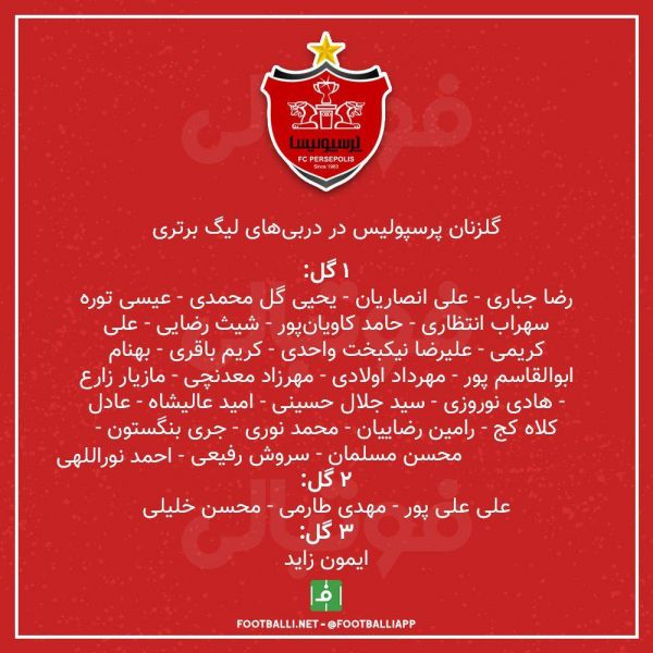  اینفوگرافی اختصاصی  گلزنان پرسپولیس در دربی‌های لیگ برتری