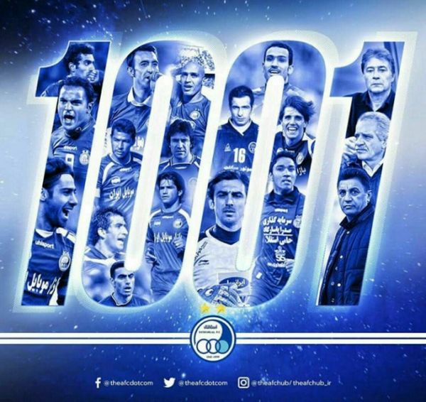  صفحه رسمی اینستاگرام کنفدراسیون فوتبال آسیا با انتشار تصویری از استقلالی‌ها با عدد 1001 نوشت  استقلال اولین باشگاه تاریخ لیگ ایران است که توانسته بیشتر از 1000 امتیاز کسب کند