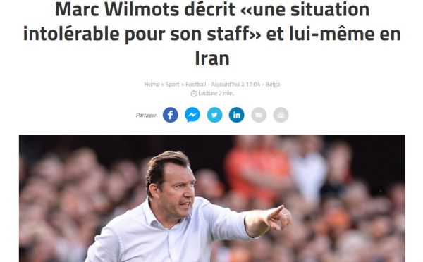  واکنش رسانه بلژیکی به اختلاف ویلموتس و فدراسیون فوتبال