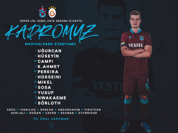  حسینی در ترکیب اصلی ترابزون مقابل گالاتاسرای