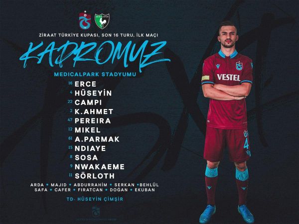  جام حذفی ترکیه  حسینی روی نیمکت ترابزون اسپور