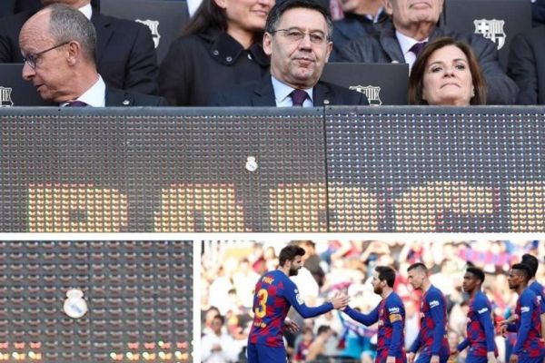  اتفاق عجیب  لوگو رئال مادرید روی اسکوربورد نوکمپ