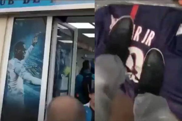 انتقام یک هوادار مارسی از نیمار با پیراهنش کفش پاک میکنند