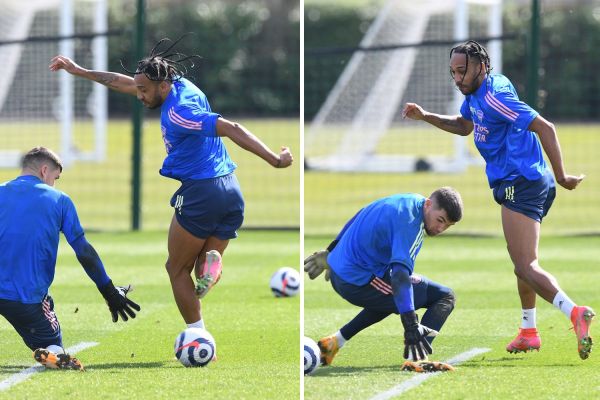  عکس؛ حرکت نمایشی اوبامیانگ در تمرین آرسنال با موهای عجیبش