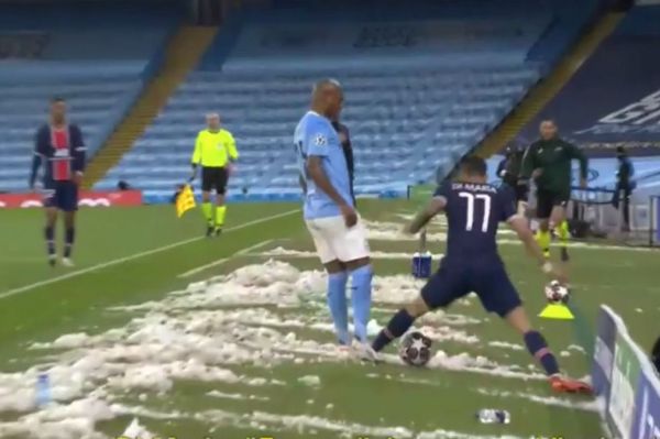  لو رفتن صدای فحاشی دی ماریا به فرناندینیو که باعث اخراجش شد