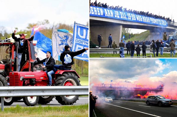 استقبال عجیب هواداران از تیم هلندی؛ با صد تراکتور