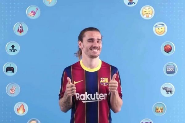  ایموجی‌هایی که گریزمن برای بازیکنان بارسلونا انتخاب کرد؛ تاج برای مسی