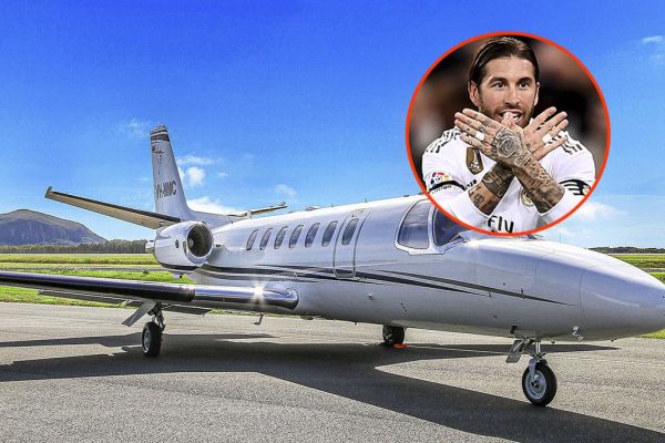  عکس؛ جت اختصاصی همسر راموس در مسیر پاریس به مادرید