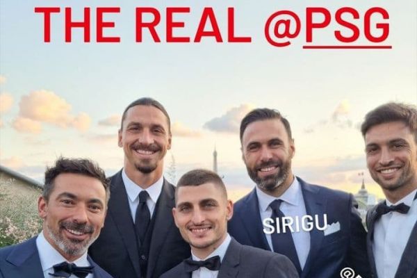 عکس زلاتان در کنار وراتی، لاوتزی و سیریگو؛ پیاسجی واقعی