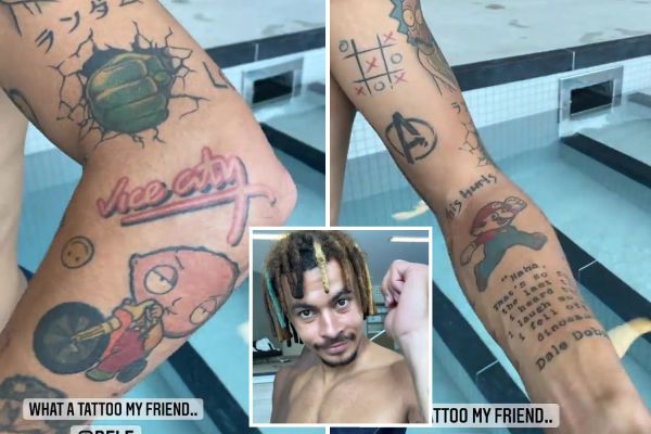  رونمایی از خالکوبی‌های جدید ستاره تاتنهام؛ از سوپرماریو تا «ریک اند مورتی»