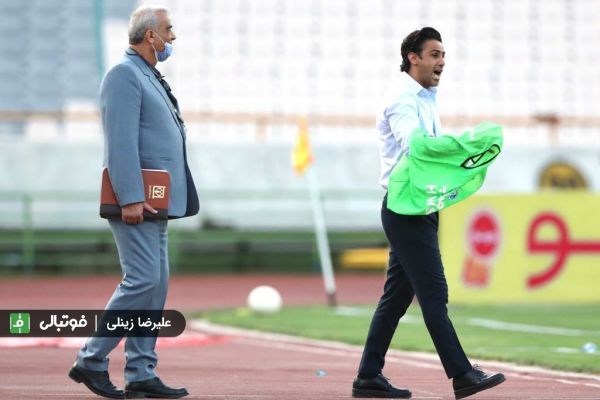 حاشیه بازی استقلال و گلگهر شادی مشترک کاپیتان و سرمربی استقلال اخراج دستیار قلعه نویی