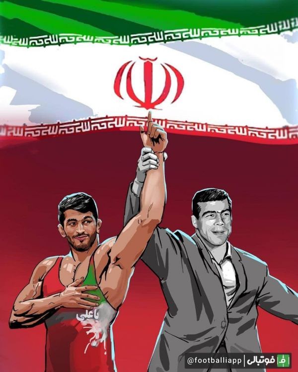  طرح  جهان پهلوان تختی و حسن یزدانی در کنار هم