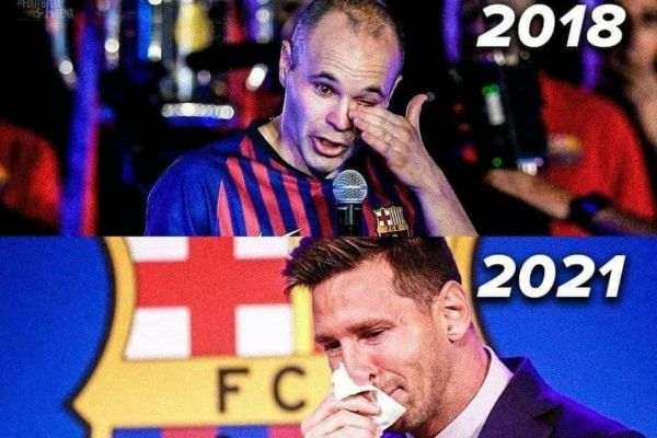 عکس؛ وداع اشکبار مسی مانند اینیستا و ژاوی