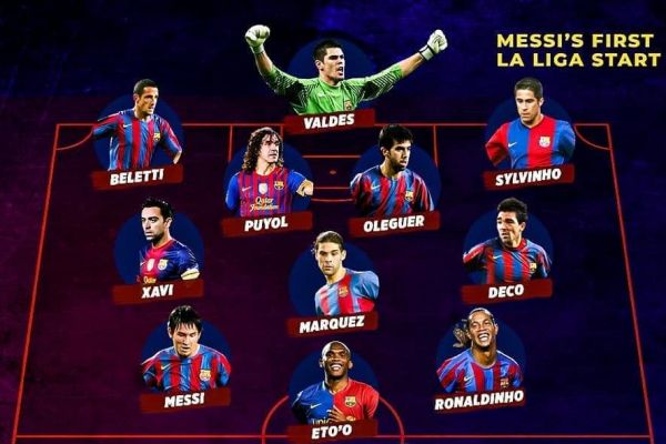 تفاوت ترکیب اولین بازی مسی در بارسلونا با آخرین بازی؛ از رونالدینیو تا گریزمن