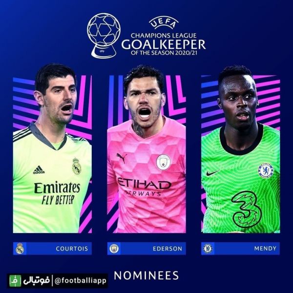  اینفوگرافی  نامزدهای کسب عنوان بهترین دروازه‌بان لیگ قهرمانان اروپا 2021