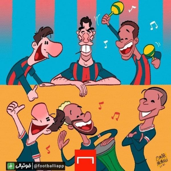  جدیدترین کاریکاتور عمر مومنی از مثلث MNM  مسی،نیمار،ام باپه ؛ به بهانه بازی امشب پاری سن ژرمن