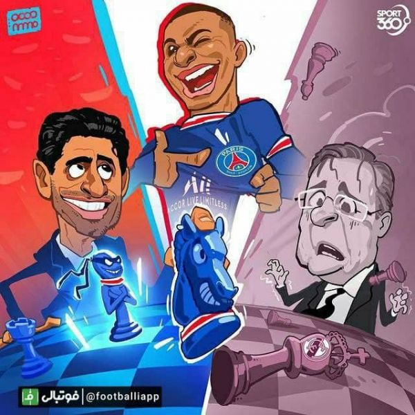  کاریکاتور  ناصر الخلیفی برنده داستان کیلیان امباپه