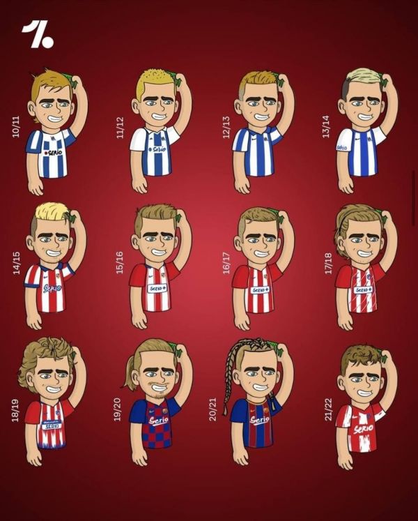  کاریکاتور  آنتوان گریزمن و تغییر مدل هرساله موهایش