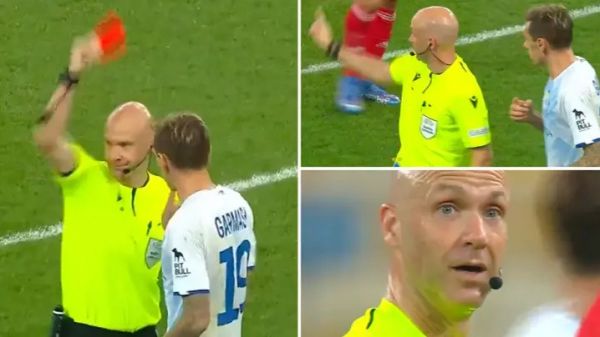 اشتباه فاحش داور انگلیسی اخراج اشتباهی بازیکنی که کارت زرد نگرفته بود