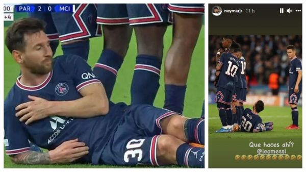  شوخی نیمار با خوابیدن مسی پشت دیوار دفاعی مقابل منچسترسیتی