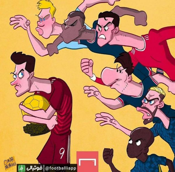  کاریکاتور عمر مومنی از وضعیت توپ طلا