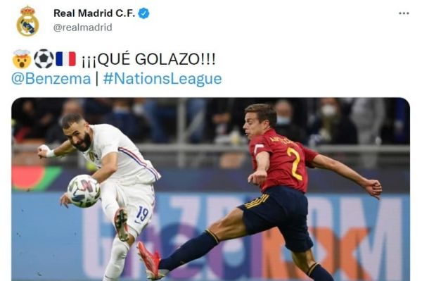 واکنش جالب باشگاه رئال مادرید به سوپرگل بنزما به اسپانیا؛ چه گلی