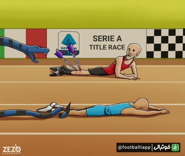  کاریکاتور  افعی‌ها از توقف میلان و ناپولی نهایت استفاده را کردند