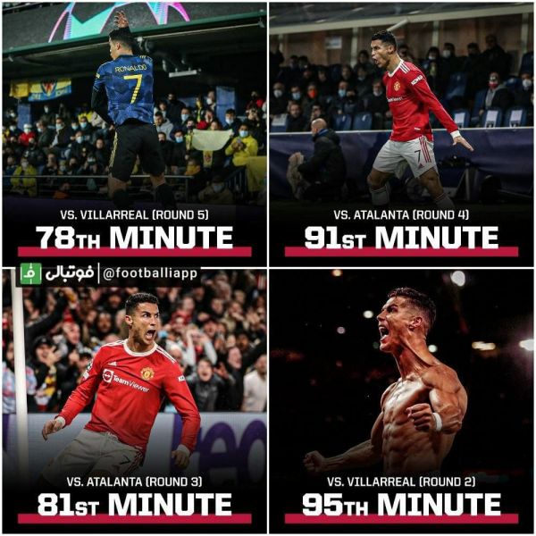  ۴ گل سرنوشت‌ساز رونالدو در دقایق پایانی در این فصل لیگ قهرمانان