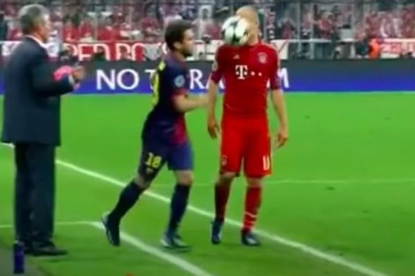  روزی که مدافع بارسلونا به صورت روبن توپ کوبید