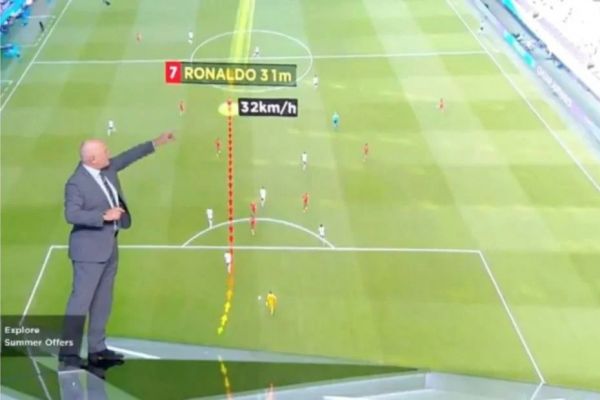 سرعت رونالدو در گلش به آلمان در یورو 2020 چقدر بود