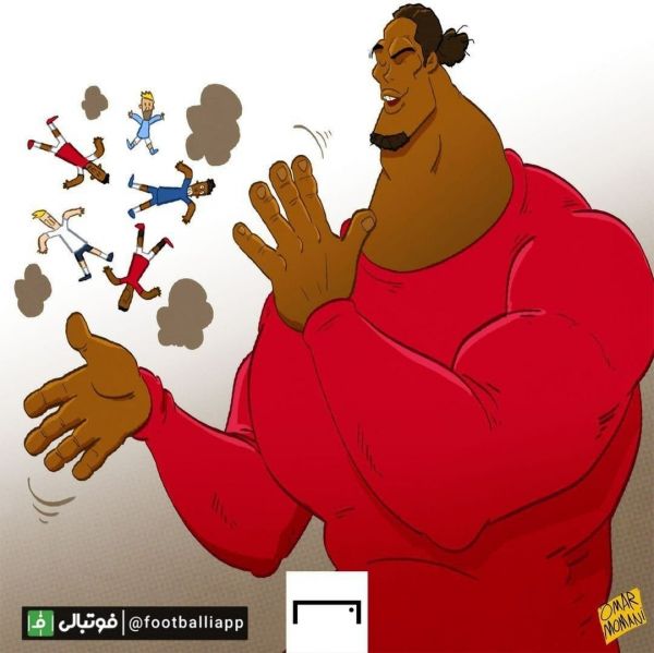  کاریکاتور عمر مومنی به مناسبت سالروز پیوستن ویرجیل فن دایک به لیورپول