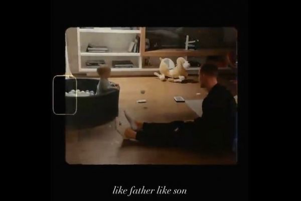 عکس؛ دروازهبانی تراشتگن در توپبازی با پسر کوچکش