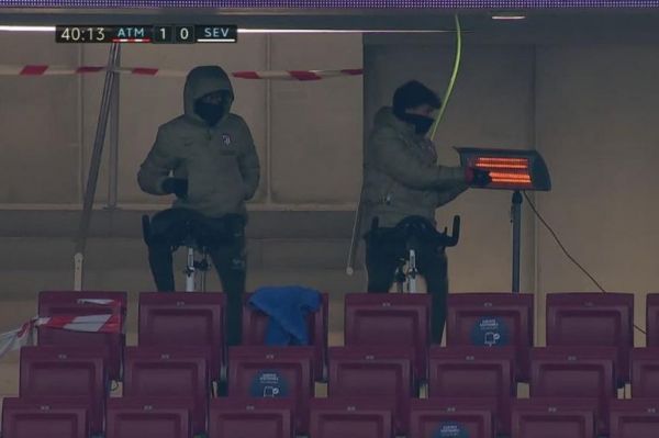 سوژه روز؛ گرم کردن فلیکس و نیمکتنشینان اتلتیکو مادرید با دوچرخه ثابت