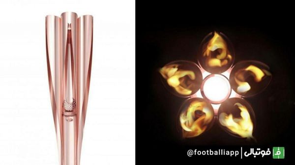  مشعل المپیک توکیو به شکل نماد شکوفه پنج پر گیلاس یا ساکورا طراحی شده است