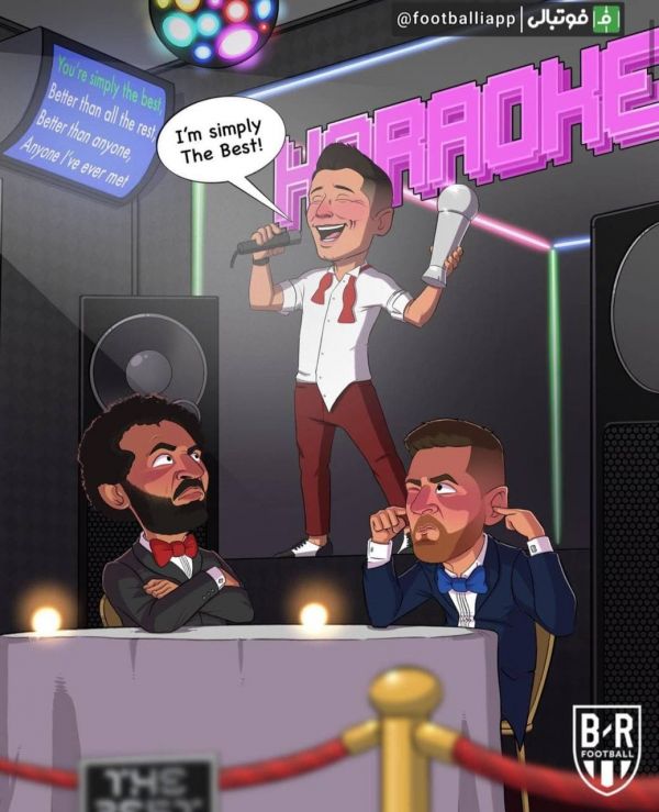  کاریکاتور  لواندوفسکی برنده جایزه The Best سال 2021 شد