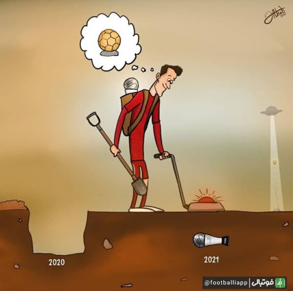  کاریکاتور  وضعیت لواندوفسکی در سال 2021