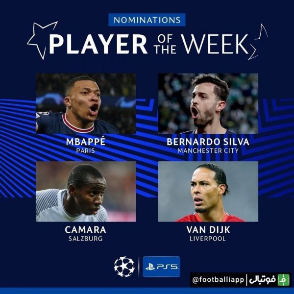  نامزد‌های کسب عنوان بهترین بازیکن هفته لیگ قهرمانان اروپا