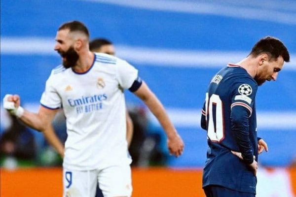  خوشحالی بنزما و ناراحتی لیونل مسی در یک قاب