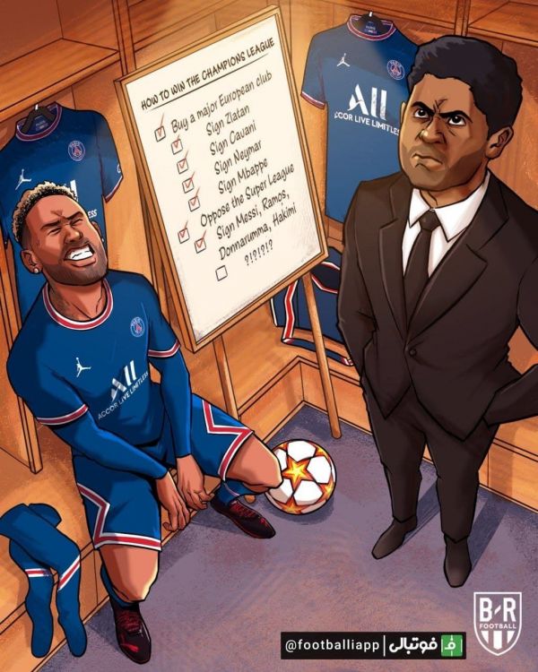  کاریکاتور  وقتی شیخ قطری با پول به جام اروپایی نمی‌رسد