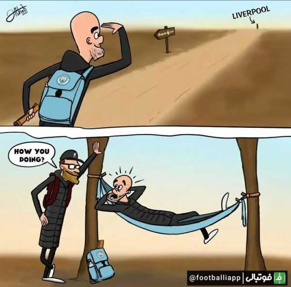  کاریکاتور جدیدی از چگونگی رسیدن لیورپول به یک‌قدمی منچسترسیتی برای فتح کردن جام لیگ جزیره