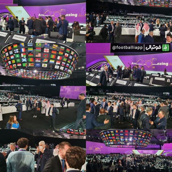  تصاویر اختصاصی  فوتبالی  از پایان هفتاد و دومین کنگره فیفا در دوحه قطر و خوش و بش حاضران با یکدیگر