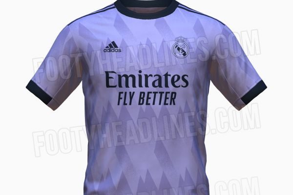 طرح پیراهن دوم رئال مادرید در فصل 23-2022 به رنگ یاسی