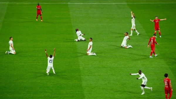  عکس؛ خوشحالی بازیکنان رئال مادرید و ناراحتی بازیکنان لیورپول در یک قاب