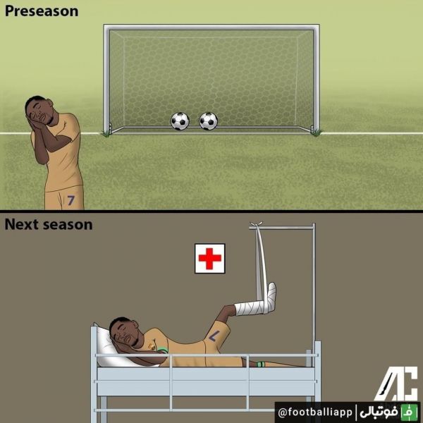  داستان دمبله و مصدومیت‌های پیاپی به روایت کاریکاتور