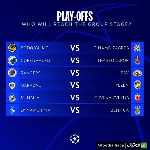  برنامه مرحله نهایی پلی آف لیگ قهرمانان اروپا